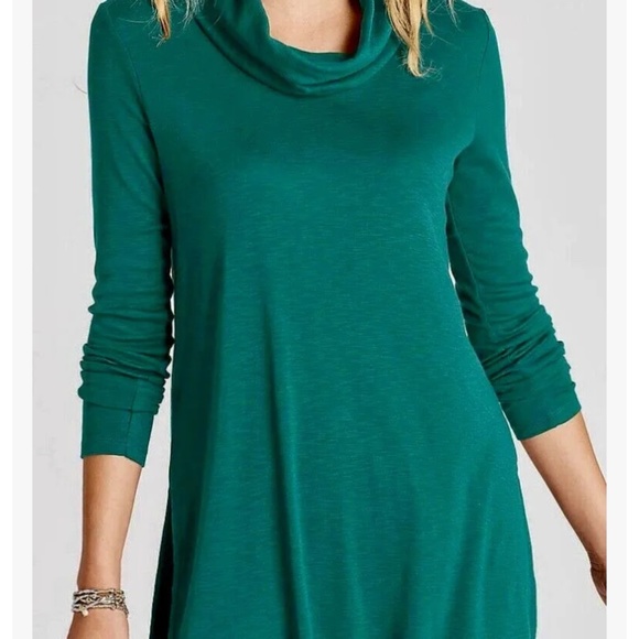 J.jill perfect Pima cotton cowl‎ neck tunic in ocean .  Worn 1x! - Picture 1 of 4